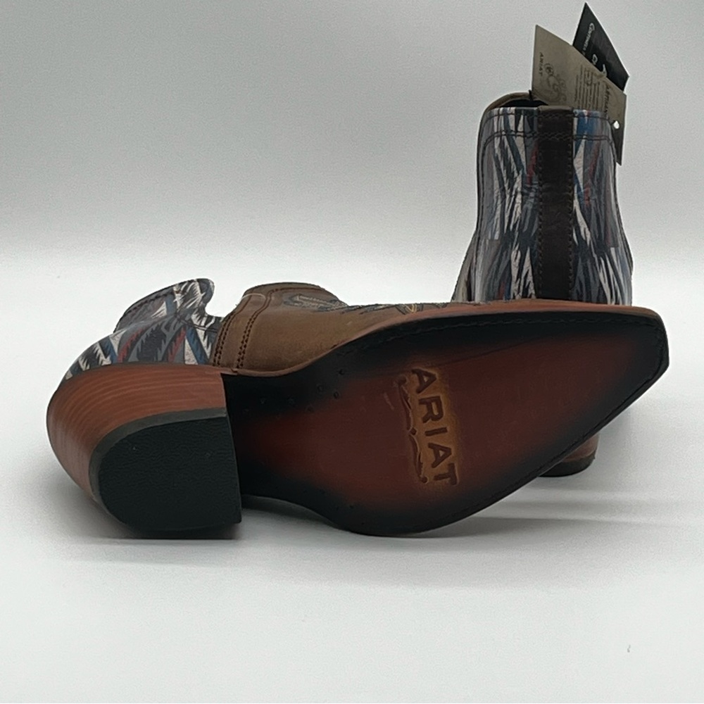 NWT Ariat Womens 6 Dixon Chimayo Brown Leather Western Ankle Cowboy Boot - Picture 9 of 11